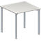 Schäfer Shop Genius Table de réunion MODENA FLEX, hauteur ajustable, en forme de carré, 4 pieds avec tubes ronds, l. 800 x P 800 mm, gris clair 