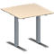 Schäfer Shop Genius Table de réunion MODENA FLEX, hauteur ajustable, en forme de carré, pieds en T avec tubes rectangulaires, l. 800 x P 800 mm, coloris érable 