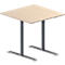 Schäfer Shop Genius Table de réunion MODENA FLEX, hauteur ajustable, en forme de carré, pieds en T avec tubes ronds, l. 800 x P 800 mm, coloris érable 