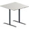 Schäfer Shop Genius Table de réunion MODENA FLEX, hauteur ajustable, en forme de carré, pieds en T avec tubes ronds, l. 800 x P 800 mm, gris clair 