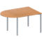 Schäfer Shop Genius Table de réunion MODENA FLEX, hauteur ajustable, en forme de demi-ovale, 4 pieds avec tubes ronds, l. 1400 x P 1000 mm, coloris hêtre 