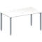 Schäfer Shop Genius Table de réunion MODENA FLEX, hauteur ajustable, en forme de rectangle, 4 pieds avec tubes carrés, l. 1400 x P 800 mm, blanc 