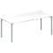 Schäfer Shop Genius Table de réunion MODENA FLEX, hauteur ajustable, en forme de rectangle, 4 pieds avec tubes ronds, l. 1800 x P 800 mm, blanc 