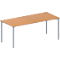 Schäfer Shop Genius Table de réunion MODENA FLEX, hauteur ajustable, en forme de rectangle, 4 pieds avec tubes ronds, l. 1800 x P 800 mm, coloris hêtre 