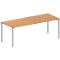 Schäfer Shop Genius Table de réunion MODENA FLEX, hauteur ajustable, en forme de rectangle, 4 pieds avec tubes ronds, l. 2000 x P 800 mm, coloris hêtre 