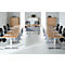 Schäfer Shop Genius Table de réunion MODENA FLEX, hauteur ajustable, en forme de rectangle, pied en T avec tubes rectangulaires, l. 1600 x P 800 mm, blanc 