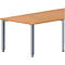 Schäfer Shop Genius Table de réunion MODENA FLEX, hauteur ajustable, en forme de trapèze, 4 pieds avec tubes carrés, l. 1600 x P 800 mm, coloris hêtre 