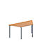 Schäfer Shop Genius Table de réunion MODENA FLEX, hauteur ajustable, en forme de trapèze, 4 pieds en tubes ronds, l. 1600 x P 800 mm, coloris hêtre 