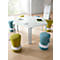 Schäfer Shop Genius Table de réunion MODENA FLEX, hauteur ajustable, en forme de trapèze, 4 pieds en tubes ronds, l. 1600 x P 800 mm, gris clair 