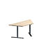 Schäfer Shop Genius Table de réunion MODENA FLEX, hauteur ajustable, en forme de trapèze, pieds en T avec tubes ronds, l. 1600 x P 800 mm, coloris érable 