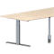 Schäfer Shop Genius Table de réunion MODENA FLEX, hauteur ajustable, en forme de trapèze, pieds en T, l. 1600 x P 800 x H 650 - 850 mm, coloris érable 