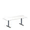 Schäfer Shop Genius Table de réunion MODENA FLEX, hauteur ajustable, rectangulaire, pieds en T, l. 2000 x P 800 mm, blanc 
