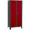 Schäfer Shop Genius Taquilla con patas, 2 compartimentos, anchura compartimento 400 mm, cerradura de cilindro, antracita/rojo rubí