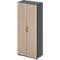 Schäfer Shop Genius TETRIS WOOD draaideurkast, 5 OH, hoogte incl. glijders, B 800 mm, grafiet/eiken