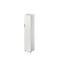 White, tall cabinet against a white background. With handle, door, and base.