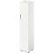 White, narrow cabinet with door and handle.