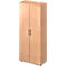 Light brown cabinet with two doors, silver handles, and small feet. For order in the office.
