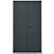 Schäfer Shop Genius tijdschriftenkast FS, 5 OH, afsluitbaar, 10 legborden, 2 geperforeerde legborden, tot 450 kg, B 1055 x D 520 x H 1950 mm, blank aluminium/antracietgrijs
