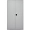Schäfer Shop Genius tijdschriftenkast FS, 5 OH, afsluitbaar, 10 legborden, 2 geperforeerde legborden, tot 450 kg, B 1055 x D 520 x H 1950 mm, blank aluminium/wit aluminium