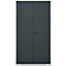 Schäfer Shop Genius tijdschriftenkast FS, 5 OH, afsluitbaar, 10 legborden, 2 geperforeerde legborden, tot 450 kg, B 1055 x D 520 x H 1950 mm, lichtgrijs/antracietgrijs