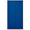 Schäfer Shop Genius tijdschriftenkast FS, 5 OH, afsluitbaar, 10 legborden, 2 geperforeerde legborden, tot 450 kg, B 1055 x D 520 x H 1950 mm, lichtgrijs/gentiaanblauw