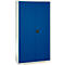 Schäfer Shop Genius tijdschriftenkast FS, 5 OH, afsluitbaar, 10 legborden, 2 geperforeerde legborden, tot 450 kg, B 1055 x D 520 x H 1950 mm, lichtgrijs/gentiaanblauw