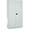 Schäfer Shop Genius tijdschriftenkast FS, 5 OH, afsluitbaar, 10 legborden, 2 geperforeerde legborden, tot 450 kg, B 1055 x D 520 x H 1950 mm, lichtgrijs/lichtgrijs