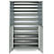 Schäfer Shop Genius tijdschriftenkast FS, 5 OH, afsluitbaar, 10 legborden, 2 geperforeerde legborden, tot 450 kg, B 1055 x D 520 x H 1950 mm, lichtgrijs/lichtgrijs