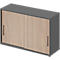 Schäfer Shop Genius top schuifdeurkast TETRIS WOOD, 2 OH, B 1200 mm, hoogte incl. glijders, eiken/grafiet