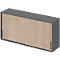 Schäfer Shop Genius top schuifdeurkast TETRIS WOOD, 2 OH, B 1600 mm, hoogte incl. glijders, eiken/grafiet