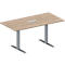 Schäfer Shop Genius vergadertafel MODENA FLEX, 3-voudige verbinding, rechthoekig, T-poot rechthoekige buis, B 1600 x D 800 x H 650-850 mm, eiken decor/blank aluminium