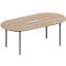 Schäfer Shop Genius vergadertafel MODENA FLEX, 6-voudig, ovaal, 4-poots ronde buis, B 2000 x D 1000 x H 720-840 mm, eiken decor/wit alu