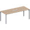 Schäfer Shop Genius vergadertafel MODENA FLEX, 6-voudig, rechthoekig, 4-poots ronde buis, B 2000 x D 800 x H 720-840 mm, eiken decor/blank aluminium
