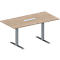Schäfer Shop Genius vergadertafel MODENA FLEX, 6-voudig, rechthoekig, T-poot rechthoekige buis, B 1600 x D 800 x H 650-850 mm, eiken decor/blank aluminium