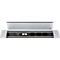 Schäfer Shop Genius Vergadertafel MODENA FLEX, in hoogte verstelbaar, 6-voudige contactdoos, bootvorm, T-poot rechthoekige buis, B 2000 x D 1000/800 mm, esdoornpatroon