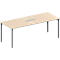 Schäfer Shop Genius Vergadertafel MODENA FLEX, in hoogte verstelbaar, 6-voudige contactdoos, rechthoekige vorm, 4-poot ronde buis, B 2000 x D 800 mm, esdoornpatroon