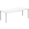 Schäfer Shop Genius Vergadertafel MODENA FLEX, in hoogte verstelbaar, bootvorm, 4-poot ronde buis, B 2000 x D 1000/800 mm, zonder contactdoos, wit 