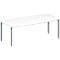 Schäfer Shop Genius Vergadertafel MODENA FLEX, in hoogte verstelbaar, bootvorm, 4-poot vierkante buis, B 2000 x D 1000/800 mm, zonder contactdoos, wit 