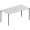 Schäfer Shop Genius Vergadertafel MODENA FLEX, in hoogte verstelbaar, rechthoekig, 4-poot ronde buis, B 1600 x D 800 mm, 3-voudige contactdoos, lichtgrijs
