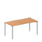 Schäfer Shop Genius Vergadertafel MODENA FLEX, in hoogte verstelbaar, rechthoekig, 4-poot ronde buis, B 1600 x D 800 mm, zonder contactdoos, beukenpatroon 