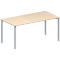 Schäfer Shop Genius Vergadertafel MODENA FLEX, in hoogte verstelbaar, rechthoekig, 4-poot ronde buis, B 1600 x D 800 mm, zonder contactdoos, esdoornpatroon 