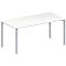 Schäfer Shop Genius Vergadertafel MODENA FLEX, in hoogte verstelbaar, rechthoekig, 4-poot ronde buis, B 1600 x D 800 mm, zonder contactdoos, wit 