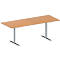 Schäfer Shop Genius Vergadertafel MODENA FLEX, in hoogte verstelbaar, rechthoekige vorm, T-poot ronde buis, B 2000 x D 800 mm, beukenpatroon 