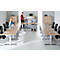 Schäfer Shop Genius vergadertafel MODENA FLEX, rechthoekig, T-poot rechthoekige buis, B 1600 x D 800 x H 650-850 mm, eiken decor/blank aluminium RAL 9006