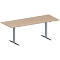 Schäfer Shop Genius vergadertafel MODENA FLEX, rechthoekig, T-poot rechthoekige buis, B 2000 x D 800 x H 650-850 mm, eiken decor/blank aluminium RAL 9006