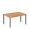 Schäfer Shop Genius vergadertafel MODENA FLEX, ton, 4-poots vierkante buis, B 1400 x D 1000/800 x H 720-840 mm, beuken/blank aluminium RAL 9006