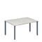 Schäfer Shop Genius vergadertafel MODENA FLEX, ton, 4-poots vierkante buis, B 1400 x D 1000/800 x H 720-840 mm, lichtgrijs/blank aluminium RAL 9006