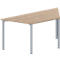 Schäfer Shop Genius vergadertafel MODENA FLEX, trapezium, 4-poots ronde buis, B 1600 x D 800 x H 720-840 mm, eiken decor/blank aluminium RAL 9006