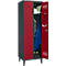 Schäfer Shop Genius Vestiaire à 2 compartiments, largeur de compartiment 300 mm, verrou de sécurité, anthracite/rouge rubis