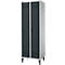 Schäfer Shop Genius Vestiaire sur pieds, 2 compartiments, l. 630 x P 500 x H 1850 mm, serrure de sécurité à came batteuse, alu blanc RAL 9016/anthracite